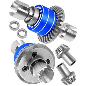 RC Front Rear Differential & Input Gear Upgrades Part for 1/14 H14BM 14209 14210 14301 14303 1/16 H16BM H16PL H16GT H16DR 16207 16208 16209 16210,BRCatWPark Steel Front & Rear Diff Set,Navy Blue