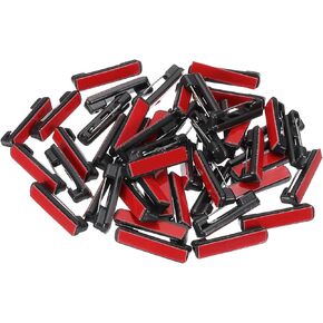 PATIKIL 200Pcs Safety Pins, 22mm Self Adhesive Safety Pins Bar Badge Pins Name Tag Pin Bulk Small with Flat Back Sticky Strips for Clothes DIY Crafts,Black