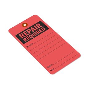 SmartSign إصلاح العلامات المطلوبة | 5 3/4 "× 3" فلوريسنت 13pt Cardstock Red Color Pack من 100