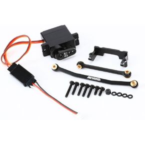 RCAWD for FCX24 FCX18 30% Upgrades RC Servo Seat & 1kg Metal Servo Set & Steering Linkage & 21T Servo Arm Parts for FMS Power Wagon Smasher Lemur K5 Blazer & LC80 Hilux ROCHOBBY Magnum K10 Black