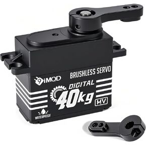 RC Servo مقاوم للماء 40 كيلوغرام عالي السرعة خامدة ، 8.4 فولت عزم الدوران توجيه محرك معدنية القرن- الفولاذ المقاوم للصدأ من الفولاذ المقاوم للصدأ الرقمي ل 1/8 1/10 1/12 مقياس RC Car/Truck/Crawler/Boat (270 °)