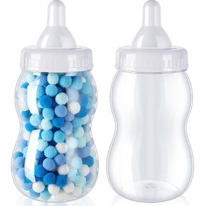 TESSCO 2 PCS 13 '' Big Baby Bigtles for Baby Shower Games ، Baby Bittles blastic Baby Baby Bottle Jumbo Baby Bottle Bank Giant Bottle for Baby Boy Girl Party (White)