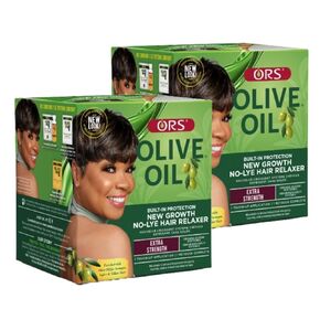ORS Olive Oil Built-In Protection New Growth No-Lye Hair Relaxer - Extra Strength (Pack of 2)