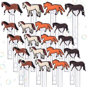 24 PCS Horse Bubble Wands Bulk Horse Party Favors Mini Bubbles Toys for Western Cowboy Cowgirl Derby Party Supplies