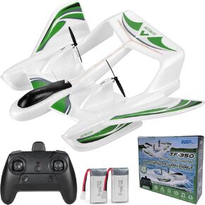 RC Plane TF350 Amphibious Aircraft, 2.4GHz 3CH RC Airplane with Smart Gyro LED Lights and Dual Battery RTF Glider