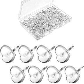 100pcs صافح القلب دبابيس دبابيس الإبهام البلاستيكي على شكل قلب دبابيس دبابيس دبابيس شفافة الإبهام مسامير الصلب