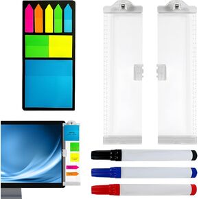 2 PCS Office Desk Accessories Accrylic Computer Monitor Memo Memo Memo Memo Office حامل ملاحظة لزجة للرجال والنساء ملحقات مكتب ، ولوحة مذكرة الكمبيوتر مع الملاحظات اللاصقة والأقلام