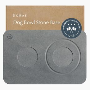 Dorai Home Dog Bowl Stone Base – Modern and Stylish Pet Feeding Station – Non-Slip, Quick Drying Base with Diatomaceous Earth – Slate