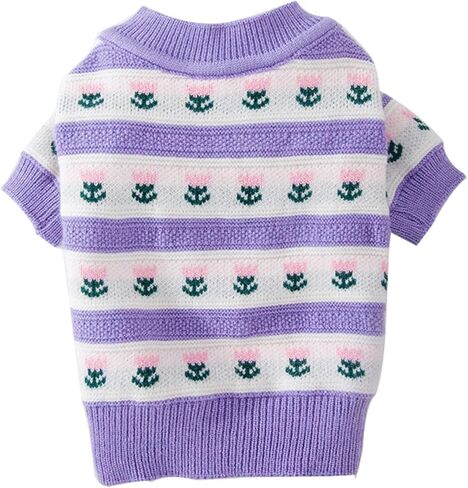 Cute Tulip Flower Sweater Winter Dog Sweater Puppy Coat Thick Dog Clothes for Small Medium Dogs Boy Girl in Kuwait