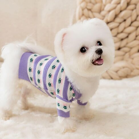 Cute Tulip Flower Sweater Winter Dog Sweater Puppy Coat Thick Dog Clothes for Small Medium Dogs Boy Girl in Kuwait