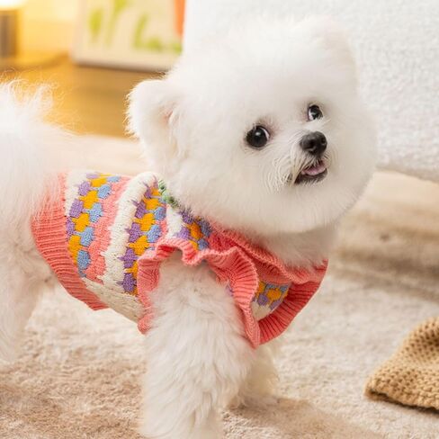 Cute Tulip Flower Sweater Winter Dog Sweater Puppy Coat Thick Dog Clothes for Small Medium Dogs Boy Girl in Kuwait