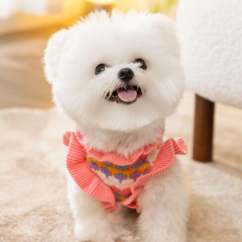 Cute Tulip Flower Sweater Winter Dog Sweater Puppy Coat Thick Dog Clothes for Small Medium Dogs Boy Girl in Kuwait