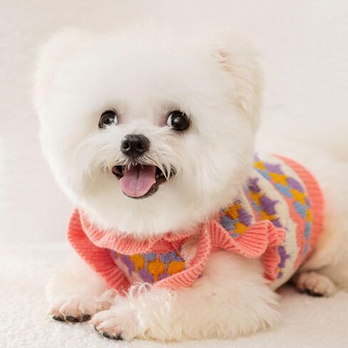 Cute Tulip Flower Sweater Winter Dog Sweater Puppy Coat Thick Dog Clothes for Small Medium Dogs Boy Girl in Kuwait