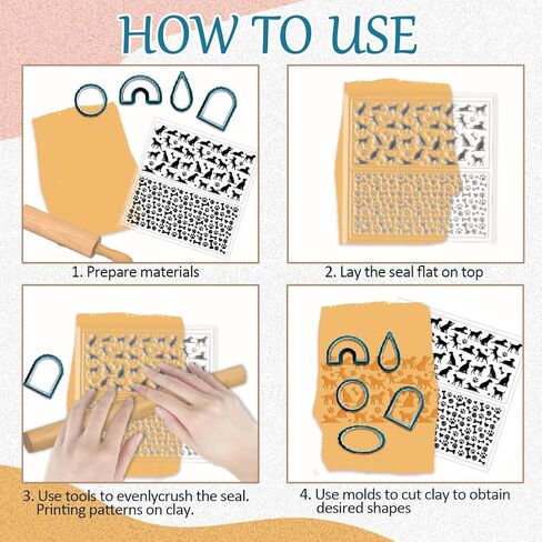 GLOBLELAND Puppy Silicone Clay Texture Sheet 5.5x5.5inch Dog Paw Bone Silicone Texture Stamp Sheets Animal Clear Clay Silicone Texture Sheets DIY Clay Texture Mat for Clay Pottery Jewelry Making in Kuwait