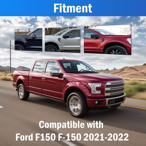 Car Fender Side Vents Fender Spoiler Decorative Stickers, Auto Exterior Air Flow Intake Hole Grille, Compatible with Ford F150 F 150 2021-2023, Carbon Fiber Black in Kuwait