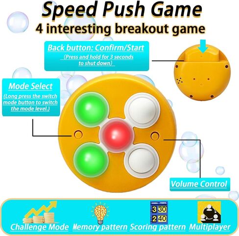 Pop Fidget Toys Quick Push Game - Handheld Puzzle Machine, Stress Relief Toy, Kids Gifts & Party Favors (red) in Saudi Arabia