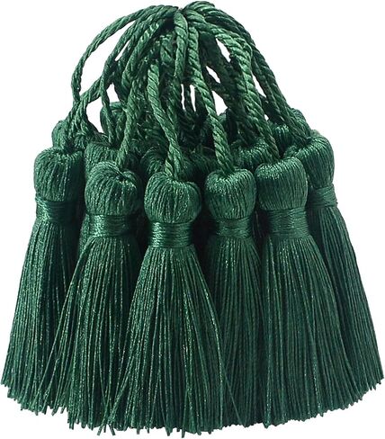 Mini Small Bookmark Crafts Tassels: 30pcs Sewing Fringe with String for Graduation Cap Memorial Hanging Ornament,Jewelry Making,Earring Keychain Accessory,Pillow Ribbon Trim,Key Charms (Light Gold) in Kuwait