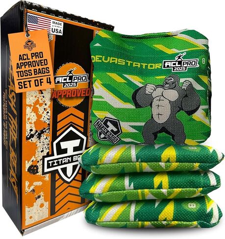 Titan Bags Devastator Cornhole Bags - 6" x 6" ACL PRO Approved Cornhole Bean Bags for Tournaments - Versatile & Durable Professional Cornhole Bags Ideal for Indoor/Outdoor Toss Sports & Games (4 Pack) in Saudi Arabia