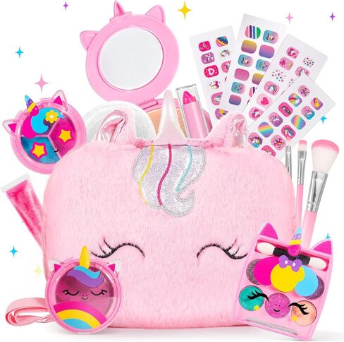 ULOVEME Kids Real Makeup Kit for Little Girls - Real, Non Toxic, Washable Make Up Toy - Umicorn Toys Gift for 3 4 5 6 7 8 9 10 12 Years Old Girls Birthday (Mini Pink Umicorn) in Saudi Arabia