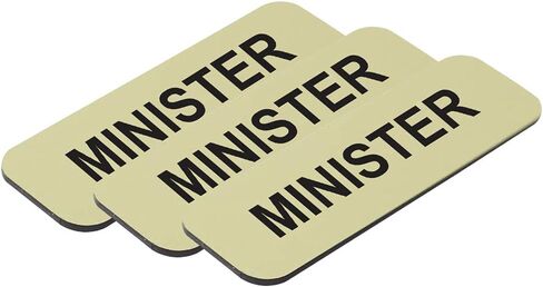 Minister 1 x 3" Name Tag, Brushed Gold (3 Pack) in Kuwait