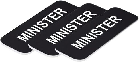 Minister 1 x 3" Name Tag, Brushed Gold (3 Pack) in Kuwait