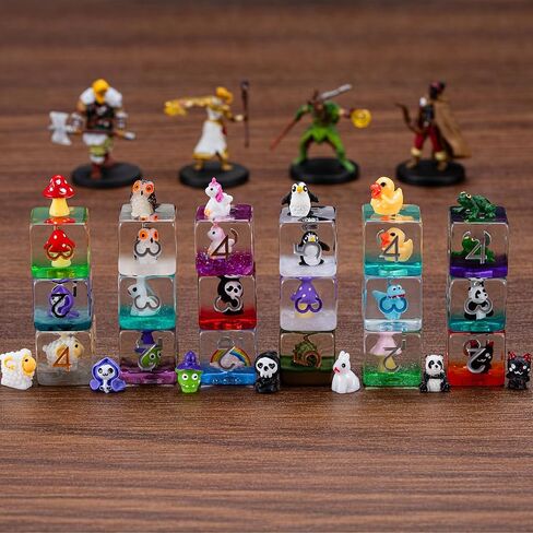 Mushroom Resin Dice Set,Polyhedral Dice Mushroom Inclusion Dice,RPG D&D Dice Set for Dungeons and Dragons MTG RPG Role Playing Games in Kuwait