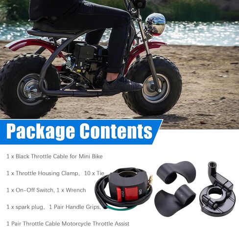 Mini Bike Throttle Cable Assembly Compatible with Coleman 200cc CT200U MB200 CT200U-EX BT200X Baja DB30 Warrior MB200 Predator 212cc Handle Grip Parts Twist Throttle Motorcycle Cruise Control in Saudi Arabia