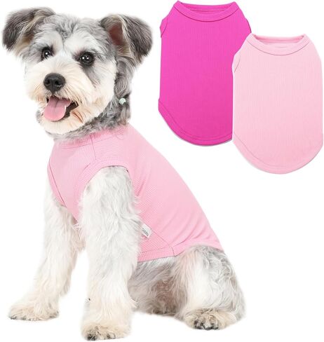 2 Pack Dog Clothes for Small Dogs Summer Dog Shirt Vest Girl Boy Lightweight Puppy T-Shirts Blank Soft and Cool Pet Clothing Sleeveless Medium Large Dog Outfit (Light Blue+Dark Cyan, Medium) in Kuwait