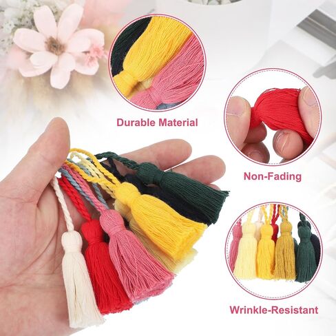PATIKIL Chunky Bookmark Tassels, 20 Pcs Hanging Loop Small Handmade Soft Tassels for DIY Craft Keychain Jewelry Making Hand Craft Graduation Sewing, 4.3 Inch Blue in Saudi Arabia
