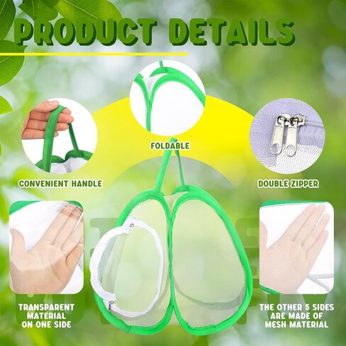 Hiboom 6 PCS منبثقة الحشرات والفراشة قفص القفص الفراشة السائبة لليرقات المصغرة الفراشة الشبكة الفراشة الفراشة العلبة القابلة للطي قفص قفص القفص ، 5.51 × 7.09 بوصة in Kuwait