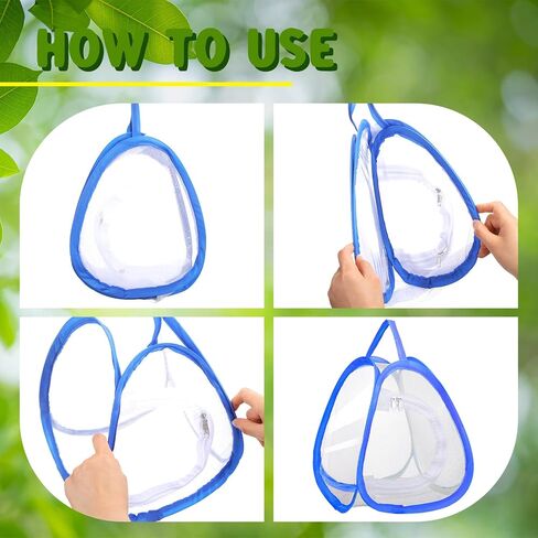 Hiboom 6 PCS منبثقة الحشرات والفراشة قفص القفص الفراشة السائبة لليرقات المصغرة الفراشة الشبكة الفراشة الفراشة العلبة القابلة للطي قفص قفص القفص ، 5.51 × 7.09 بوصة in Kuwait
