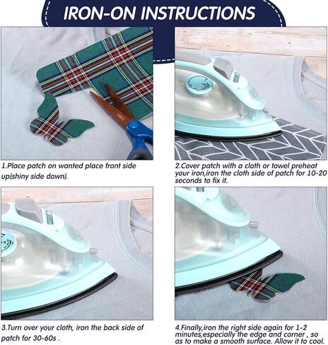 Syhood 15 Sheets Iron-On Mending Fabric 4.92 x 11 Inch Iron On Clothes Patches On Repair Kit for Mending Fix Couch Pants Pockets Holes Knees Elbow (Cute) in Kuwait