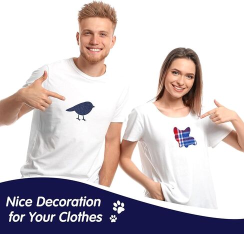 Syhood 15 Sheets Iron-On Mending Fabric 4.92 x 11 Inch Iron On Clothes Patches On Repair Kit for Mending Fix Couch Pants Pockets Holes Knees Elbow (Cute) in Kuwait