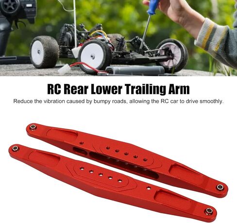 2PCS 1/10 RC Trailing Arm, High Strength Lightweight Aluminum Alloy Rear Lower Trailing Arms Set for Losi Rey Hammer Rey (Red) in Kuwait