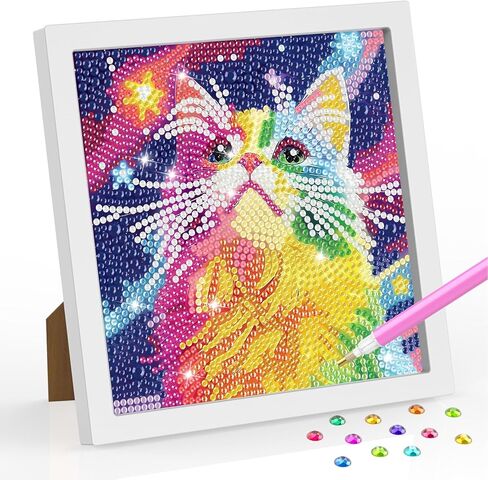 Senqao Horse Diamond Art Kit للبالغين مع فن الإطار والحرف للبالغين الذين تتراوح أعمارهم بين 4-6-8-12 فن الماس من السهل للبالغين والمبتدئين على الجدار المنزلي 7.1x7.1inch in Kuwait