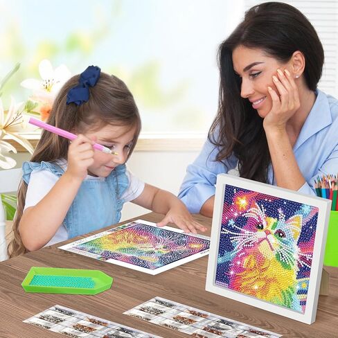 Senqao Horse Diamond Art Kit للبالغين مع فن الإطار والحرف للبالغين الذين تتراوح أعمارهم بين 4-6-8-12 فن الماس من السهل للبالغين والمبتدئين على الجدار المنزلي 7.1x7.1inch in Kuwait