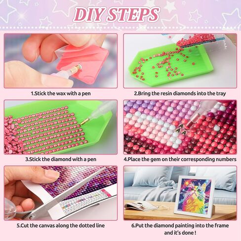 Senqao Horse Diamond Art Kit للبالغين مع فن الإطار والحرف للبالغين الذين تتراوح أعمارهم بين 4-6-8-12 فن الماس من السهل للبالغين والمبتدئين على الجدار المنزلي 7.1x7.1inch in Kuwait