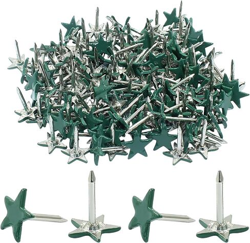 Piutouyar 150 Pcs Star Push Pins, Dark Green Upholstery Tacks Star Shaped Decorative Thumb Tacks Metal Upholstery Pins for Upholstered Furniture Cork Board DIY Projects or Home Decor 11 x 13mm in Saudi Arabia