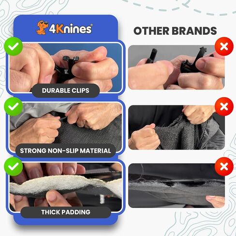 4Knines Hard Bottom Back Seat Extender for Dogs – Waterproof Dog Car Seat Cover – Heavy Duty Backseat Protector for Cars, SUVs, Trucks – Built-in EZ Open Door Protector (Patent Pending) Black, XLarge in Saudi Arabia