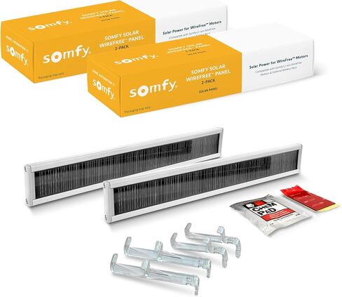 Somfy Wirefree Li-ion Solar Panel Kit - Solar Panel Power - for Somfy RTS Motorized Shades, Blinds and Curtains - Long Lasting, Easy to Install - Includes Brackets, and Glass Mount Adhesive #9027294 in Saudi Arabia