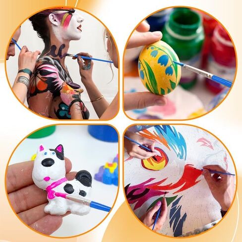30 Pack Mini Acrylic Paint, 30Pcs 12 Color Washable Acrylic Paint Strips, 30 Flat and 30 Pointed Brushes, Great for Birthday Party Favors Home Painting Arts and Crafts Supplies in Saudi Arabia