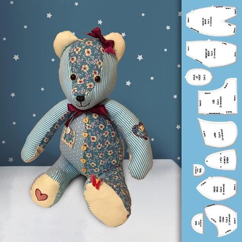 10 PCS Memory Bear Template Ruler Set, Sewing Patterns Template with Instructions, 15 inch Acrylic Quilting Template Cutting Set, DIY Gifts for Birthday Home Decorations in Kuwait