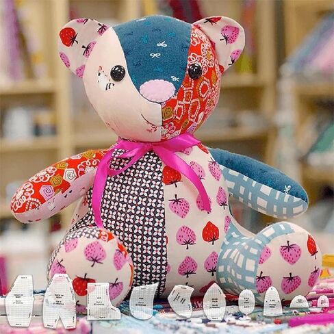 10 PCS Memory Bear Template Ruler Set, Sewing Patterns Template with Instructions, 15 inch Acrylic Quilting Template Cutting Set, DIY Gifts for Birthday Home Decorations in Kuwait
