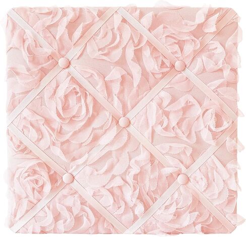 Sweet Jojo Designs White Fabric Memory Memo Photo Bulletin Board - Solid Crinkle Crushed Velvet Luxurious Elegant Princess Boho Shabby Chic Luxury Glam High End Boutique Ruffle for Lace Collection in Saudi Arabia
