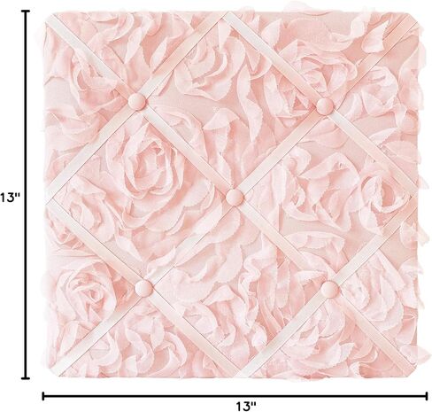 Sweet Jojo Designs White Fabric Memory Memo Photo Bulletin Board - Solid Crinkle Crushed Velvet Luxurious Elegant Princess Boho Shabby Chic Luxury Glam High End Boutique Ruffle for Lace Collection in Saudi Arabia