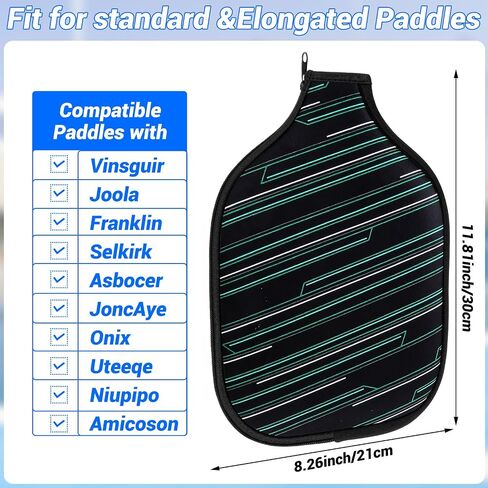 Pickleball Paddle Cover, 1 Pcs Universal Fitting Cover Pickleball Paddles Accessory Paddle Storage Bag Black Paddle Neoprene Cover Prevents Scratches Durable Protection Accessory in Saudi Arabia