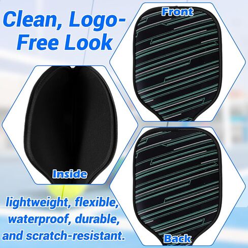 Pickleball Paddle Cover, 1 Pcs Universal Fitting Cover Pickleball Paddles Accessory Paddle Storage Bag Black Paddle Neoprene Cover Prevents Scratches Durable Protection Accessory in Saudi Arabia