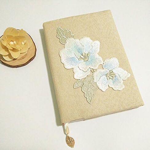 1pair Embroidery Magnolia Flower Hand Stitching Patches 18 * 9.5cm (Pale Yellow) in Saudi Arabia