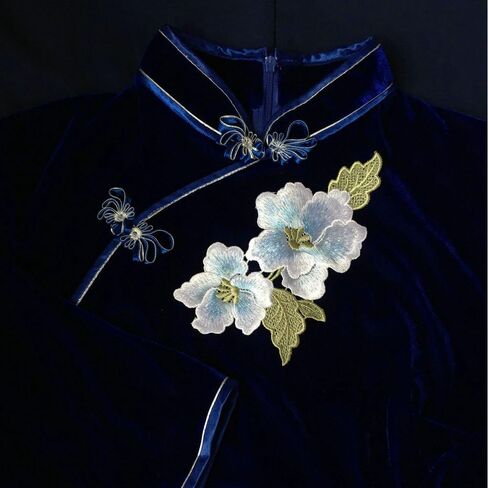 1pair Embroidery Magnolia Flower Hand Stitching Patches 18 * 9.5cm (Pale Yellow) in Saudi Arabia