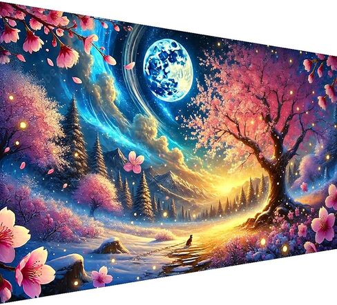 LWZAYS 5D Large Size Landscape Diamond Painting Kits for Adults, Beach Diamond Art Kits for Adults, DIY Full Drill Paintings with Diamonds Gem Art Crafts for Home Wall Decor 16x28 inch in Saudi Arabia